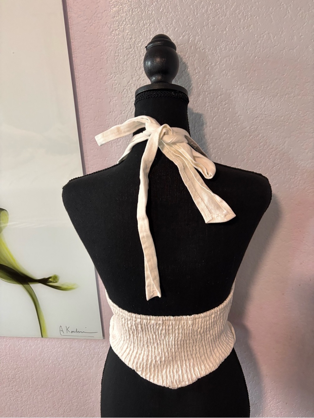 SHEIN white crop top shirt size small - Picture 3 of 4